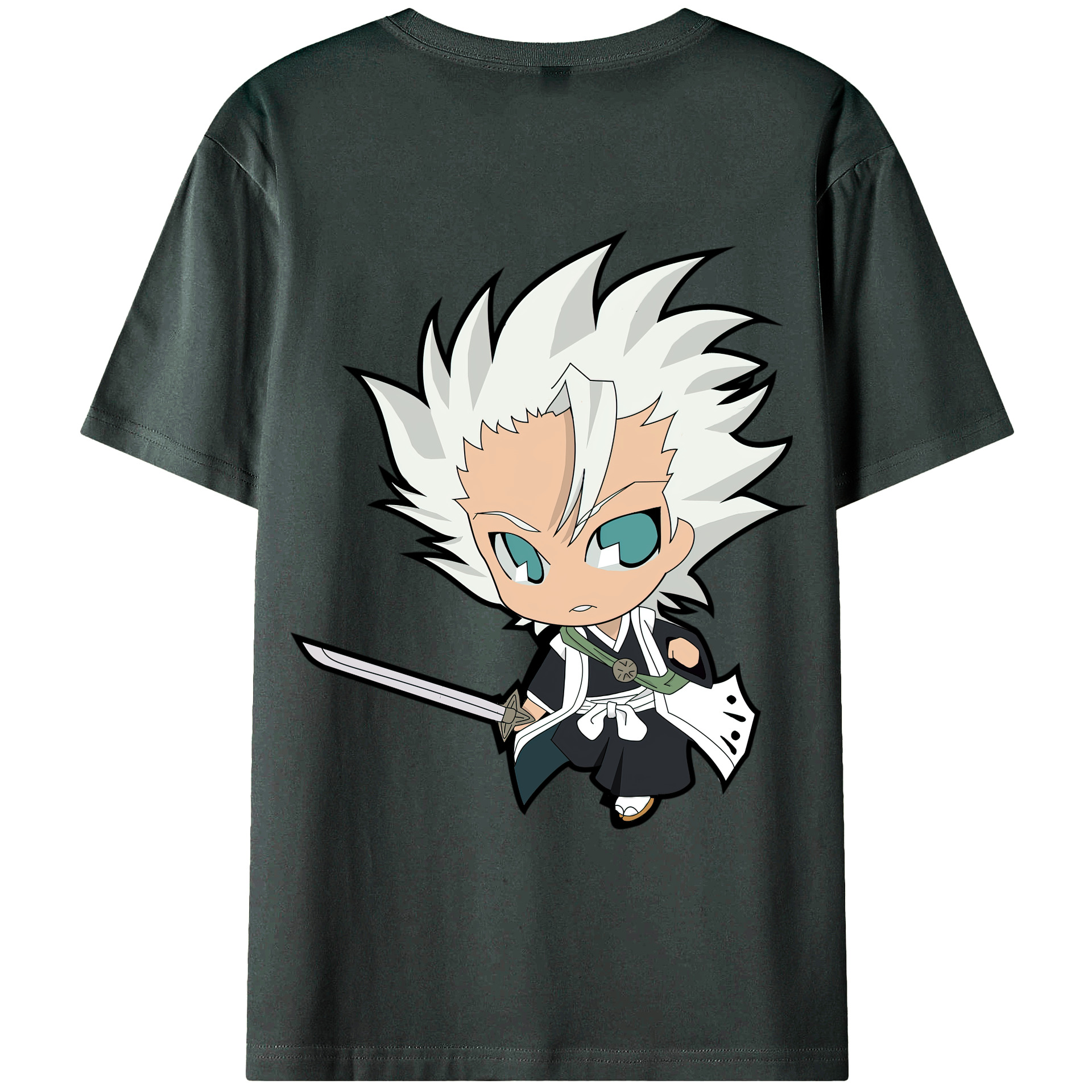 （画像用） ブリーチ 日番谷冬獅郎（ひつがや とうしろう） BLEACH Hitsugaya Toushirou 綿100％ メンズ半袖Tシャツ（バックプリント） 通気性